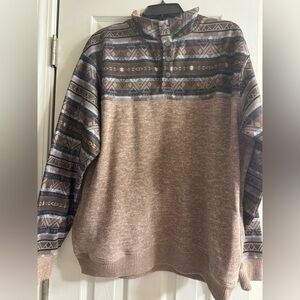 Hooey Aztec Western Pullover Men’s L Snap Button Fleece Lined